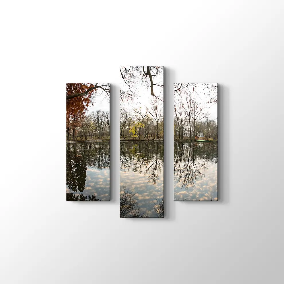 Parkta Sonbahar Kanvas Tablo