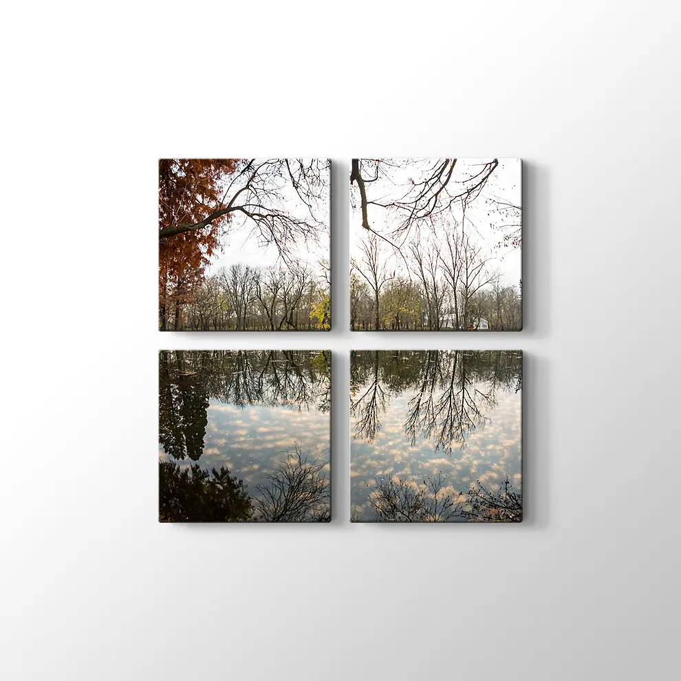 Parkta Sonbahar Kanvas Tablo