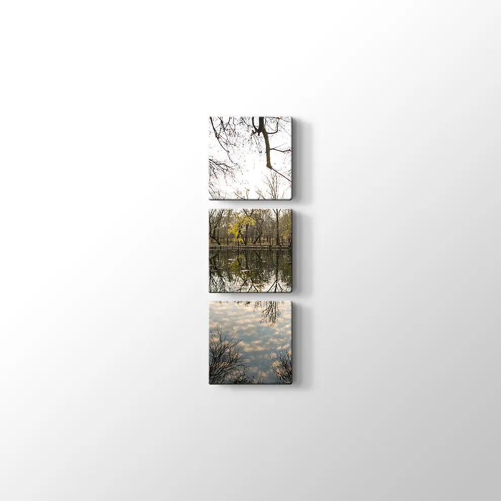 Parkta Sonbahar Kanvas Tablo