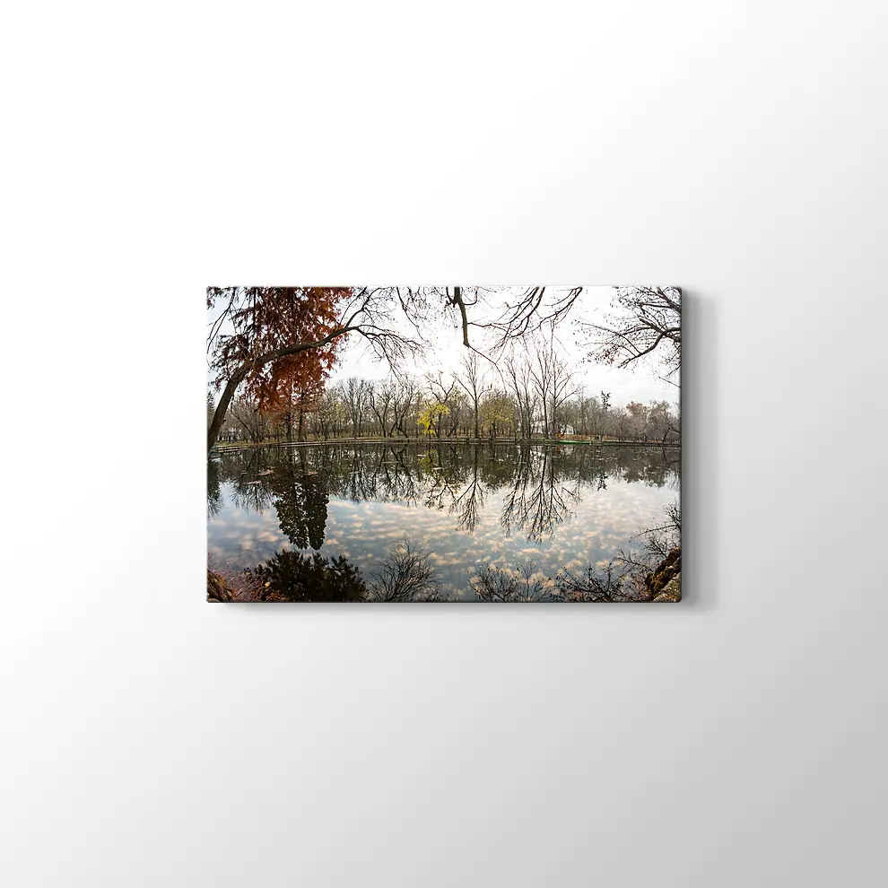 Parkta Sonbahar Kanvas Tablo