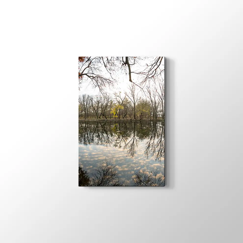 Parkta Sonbahar Kanvas Tablo