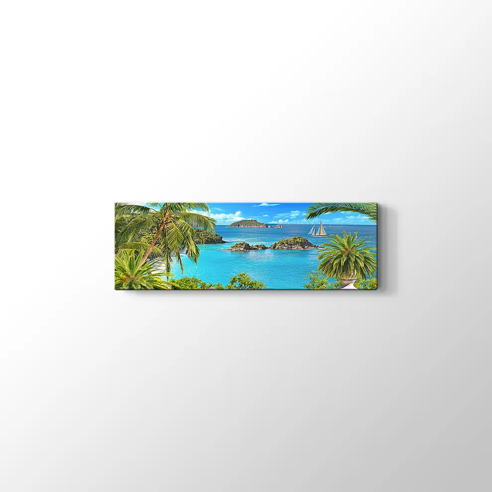 Tepeden Deniz Manzarası Kanvas Tablo