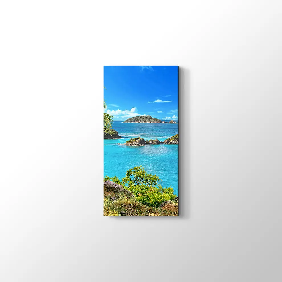 Tepeden Deniz Manzarası Kanvas Tablo