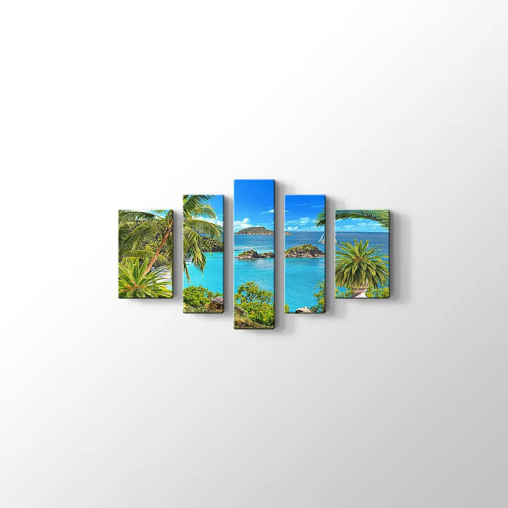 Tepeden Deniz Manzarası Kanvas Tablo