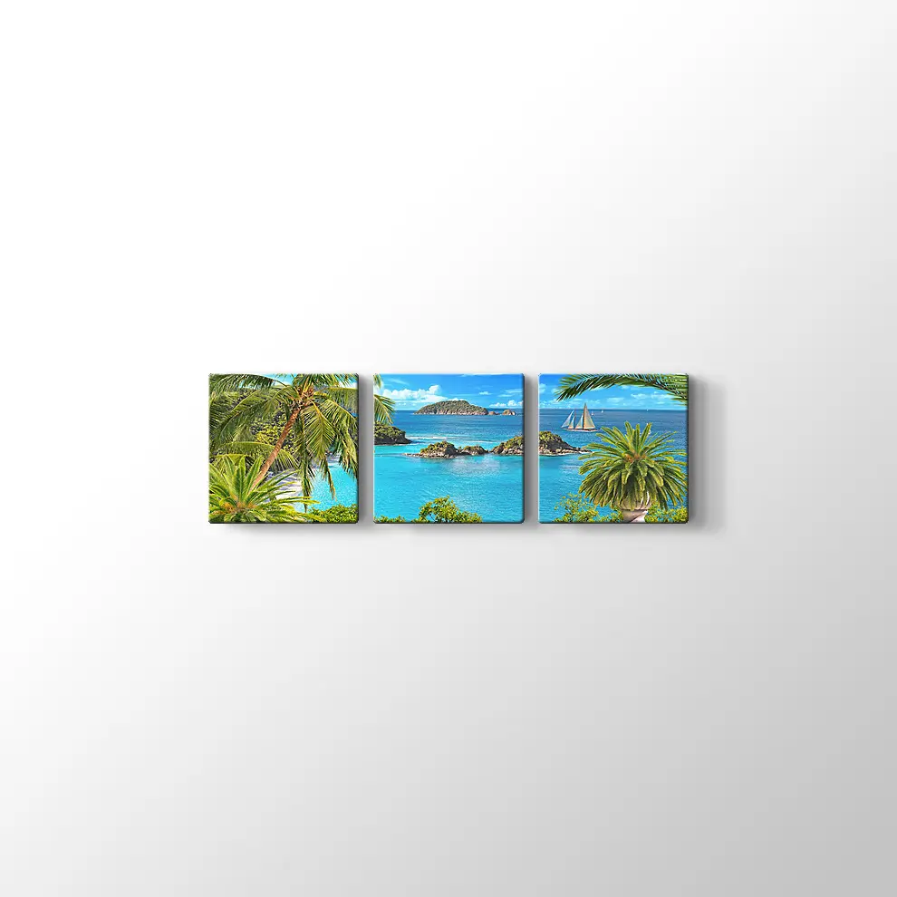 Tepeden Deniz Manzarası Kanvas Tablo