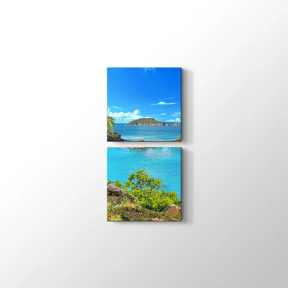 Tepeden Deniz Manzarası Kanvas Tablo