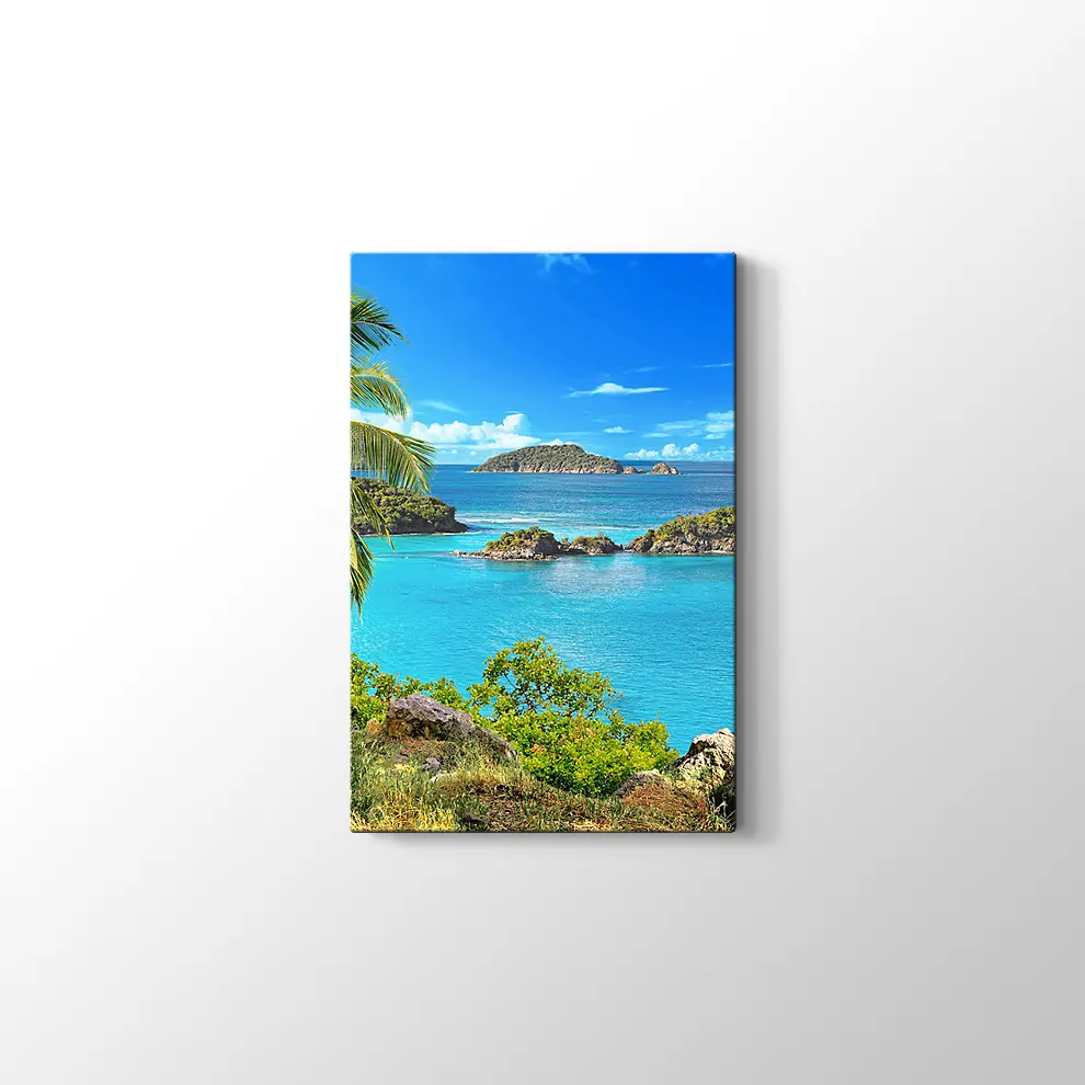 Tepeden Deniz Manzarası Kanvas Tablo