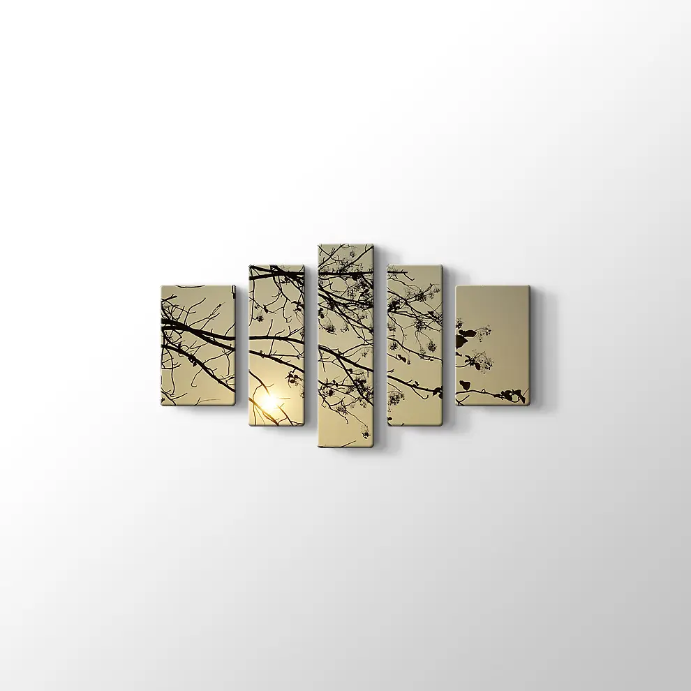 Günbatımı Kuru Ağaç Kanvas Tablo