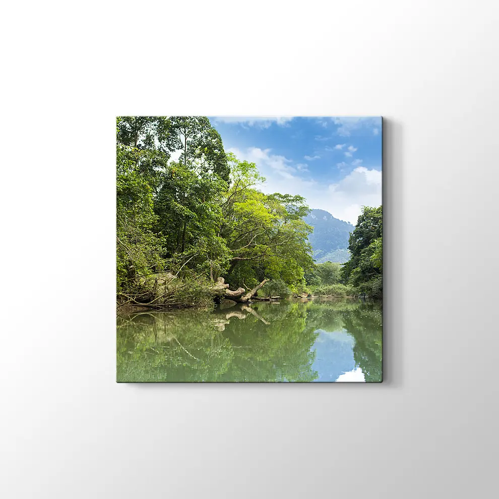 Yeşil Göl Kanvas Tablo