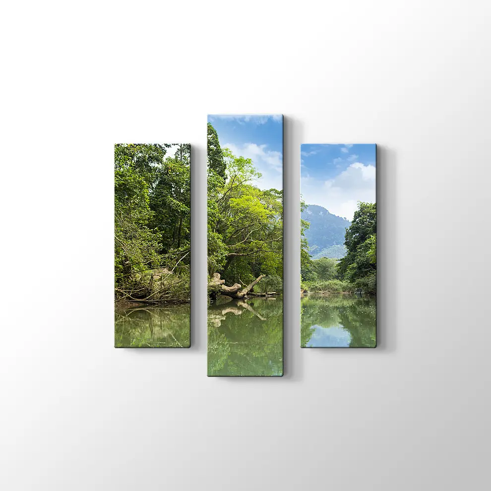 Yeşil Göl Kanvas Tablo