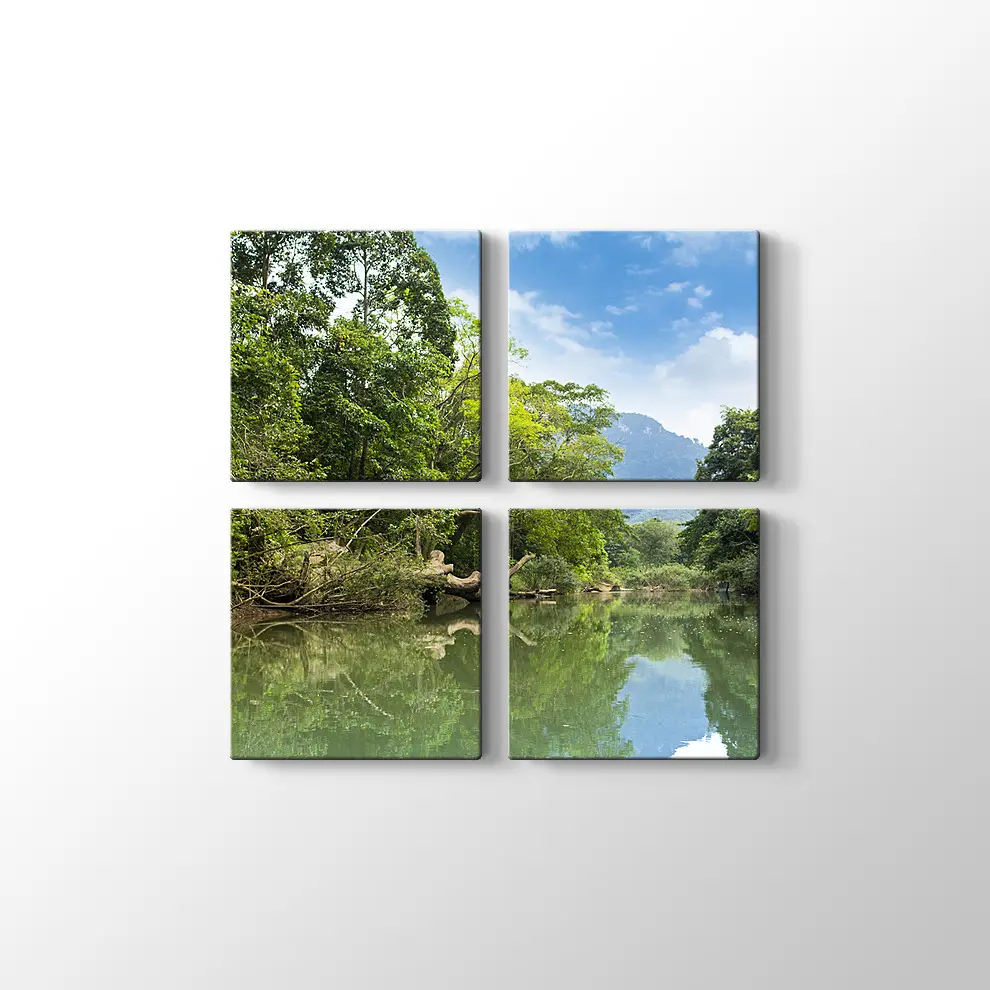 Yeşil Göl Kanvas Tablo