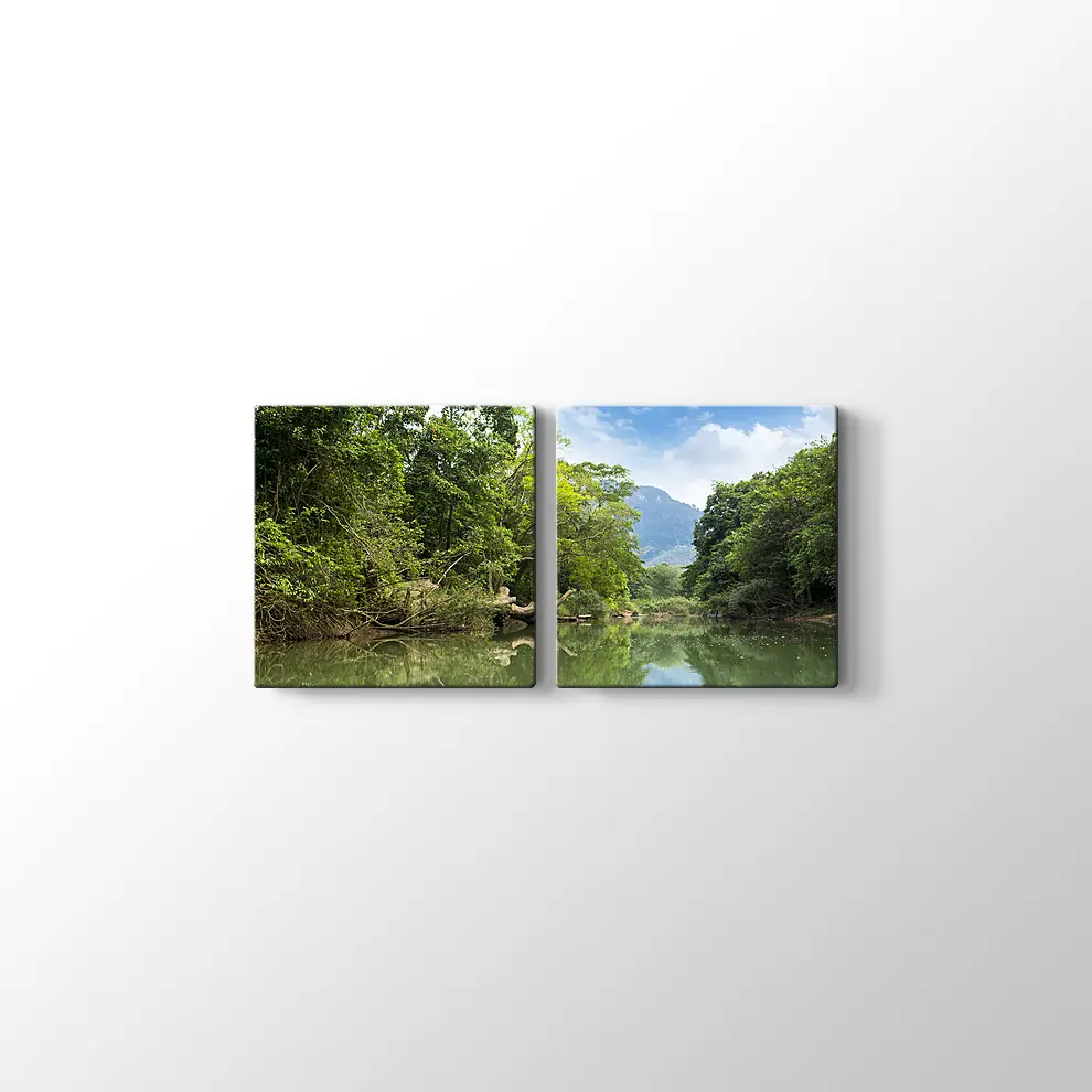 Yeşil Göl Kanvas Tablo