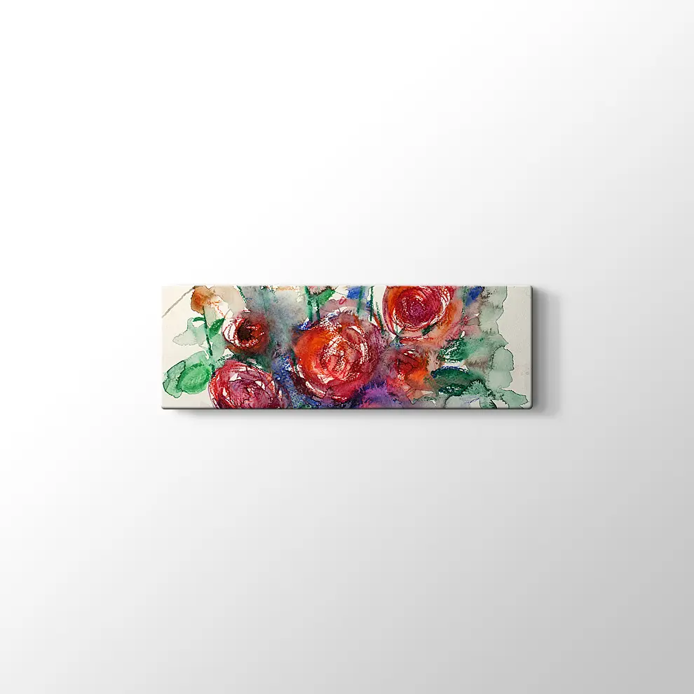 Suluboya Güller Kanvas Tablo