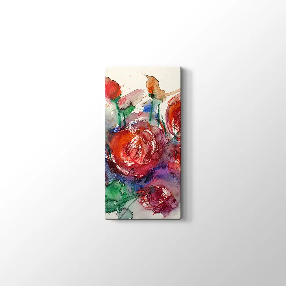 Suluboya Güller Kanvas Tablo