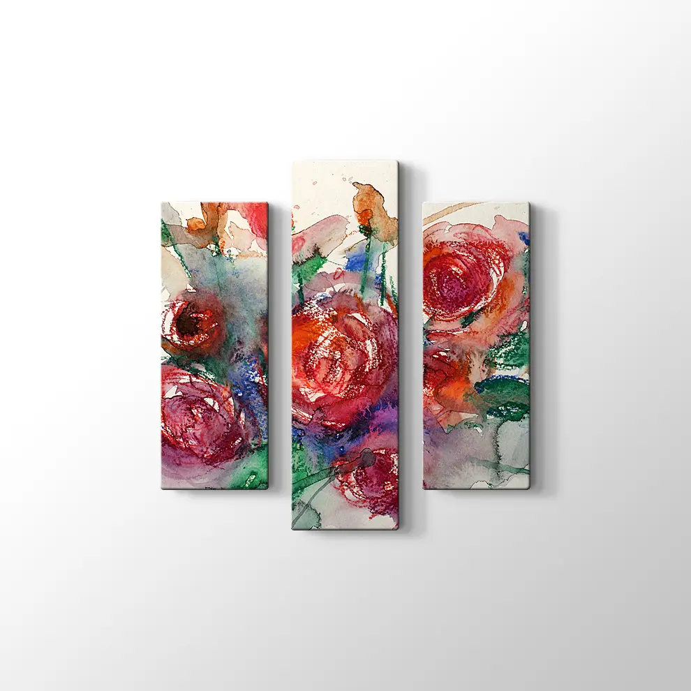 Suluboya Güller Kanvas Tablo