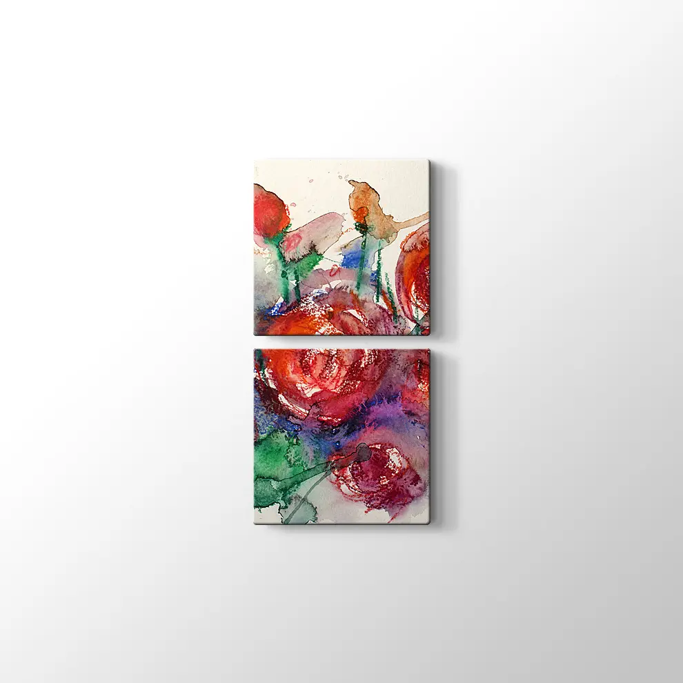 Suluboya Güller Kanvas Tablo