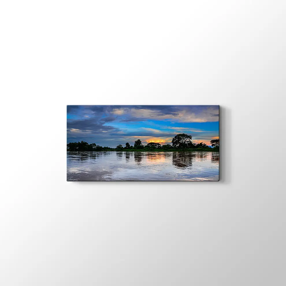Gün Batımından Sonra Göl Manzarası Kanvas Tablo
