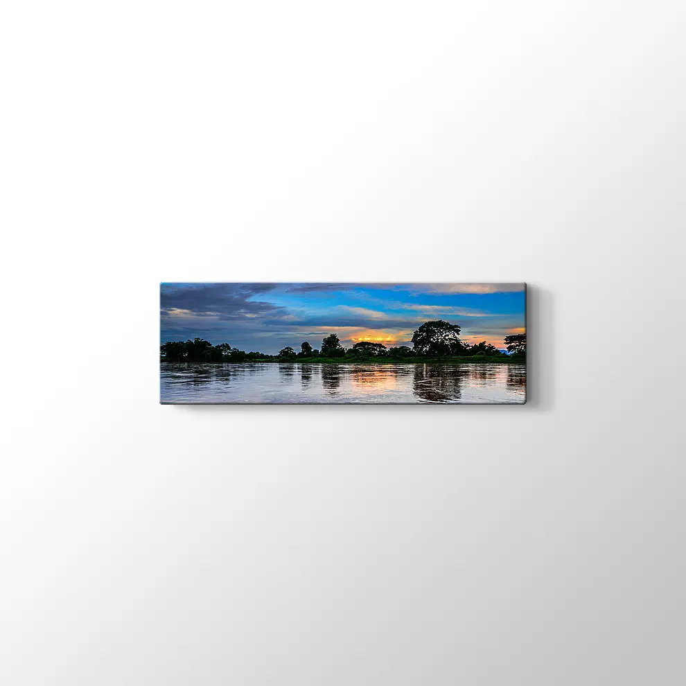 Gün Batımından Sonra Göl Manzarası Kanvas Tablo