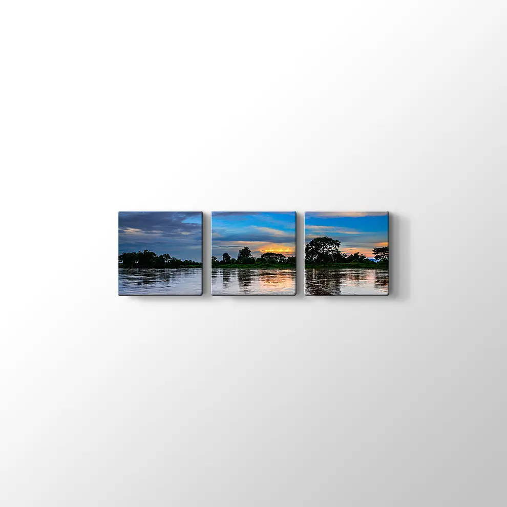 Gün Batımından Sonra Göl Manzarası Kanvas Tablo