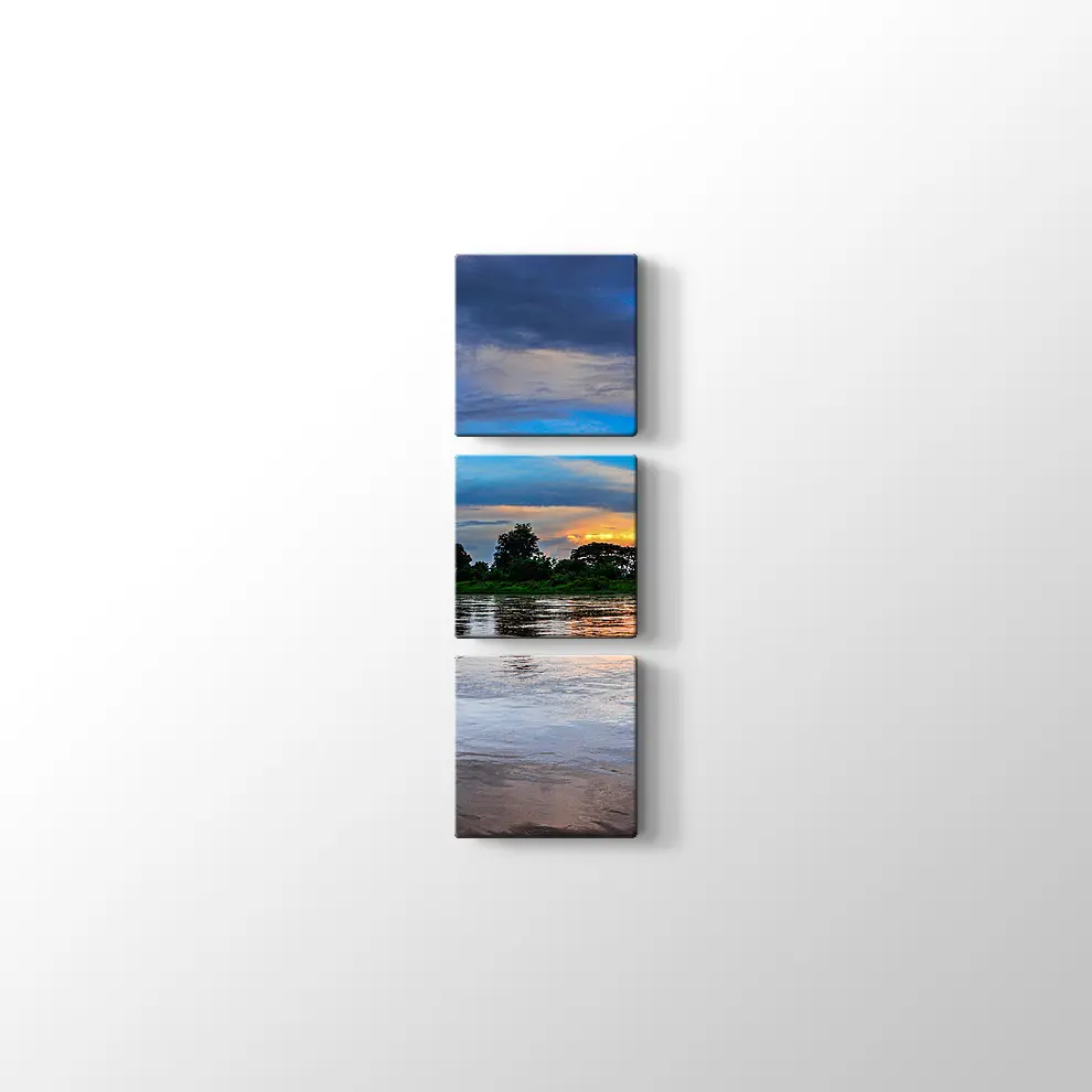 Gün Batımından Sonra Göl Manzarası Kanvas Tablo