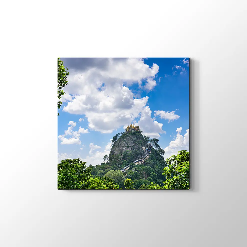 Myanmar Taung Kalat Manastırı Kanvas Tablo