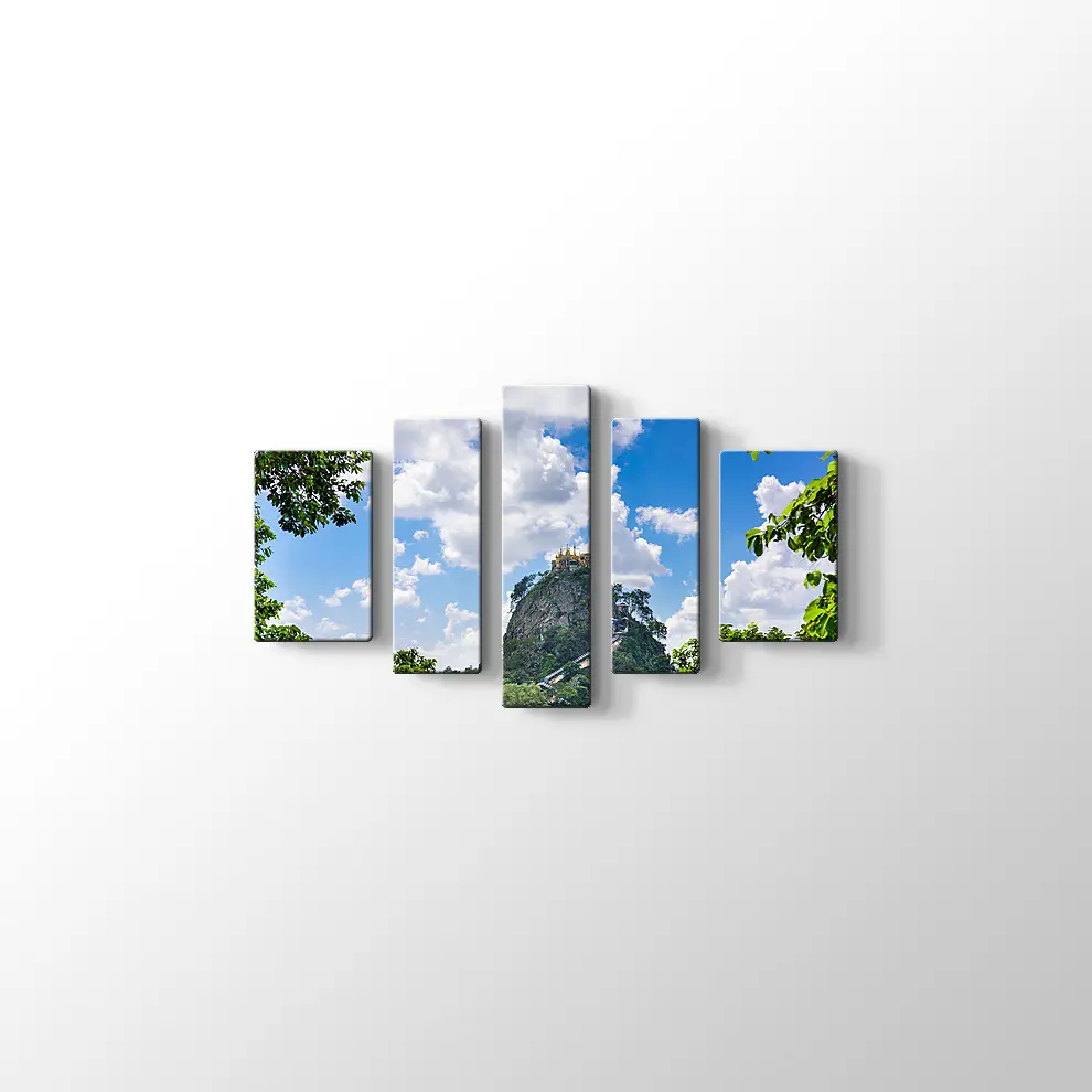 Myanmar Taung Kalat Manastırı Kanvas Tablo