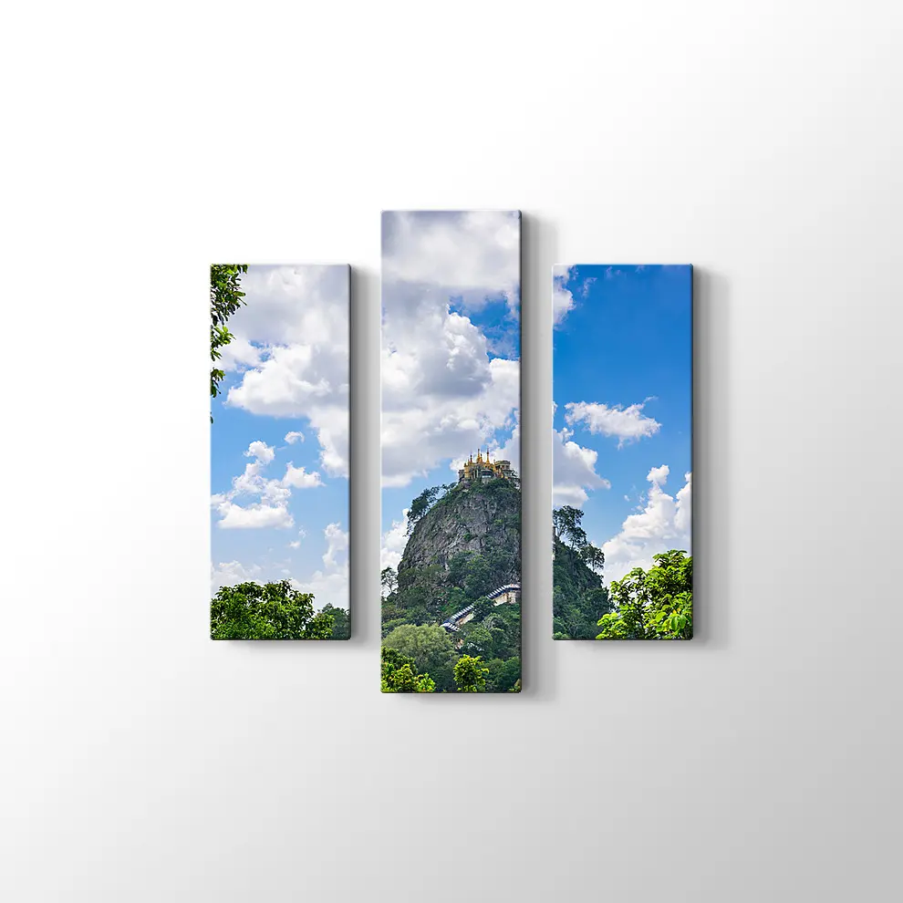 Myanmar Taung Kalat Manastırı Kanvas Tablo