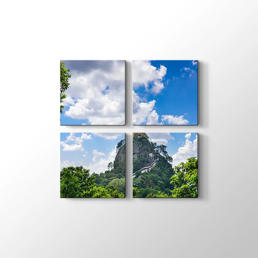 Myanmar Taung Kalat Manastırı Kanvas Tablo