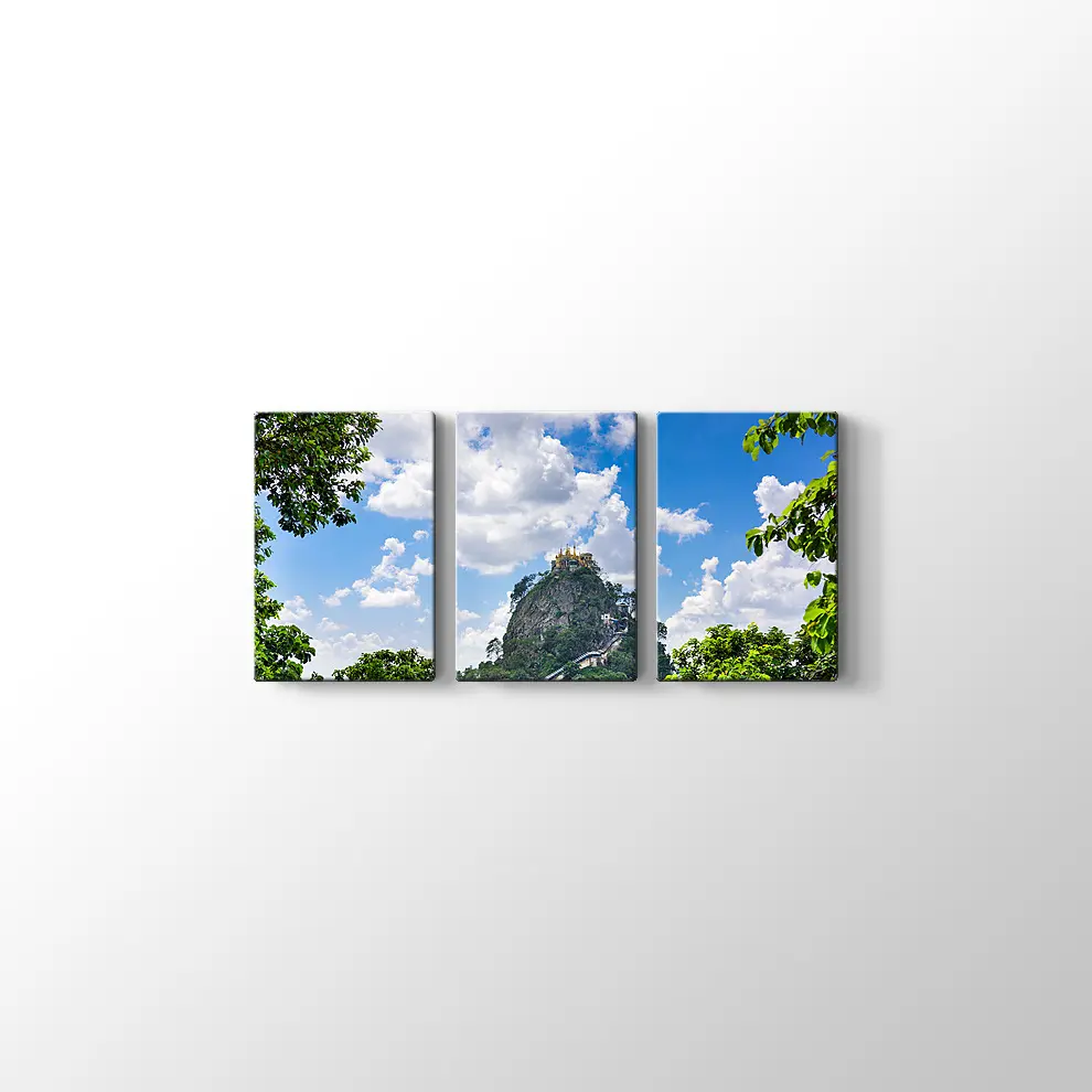 Myanmar Taung Kalat Manastırı Kanvas Tablo