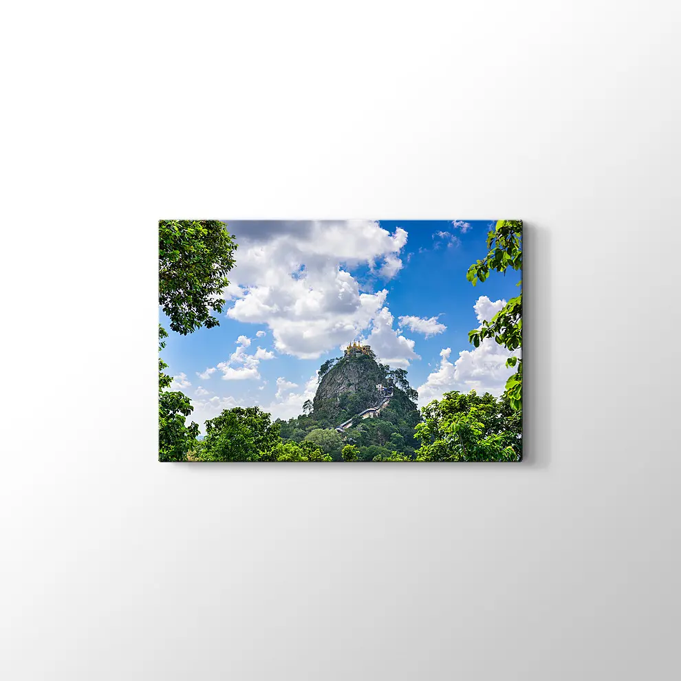Myanmar Taung Kalat Manastırı Kanvas Tablo
