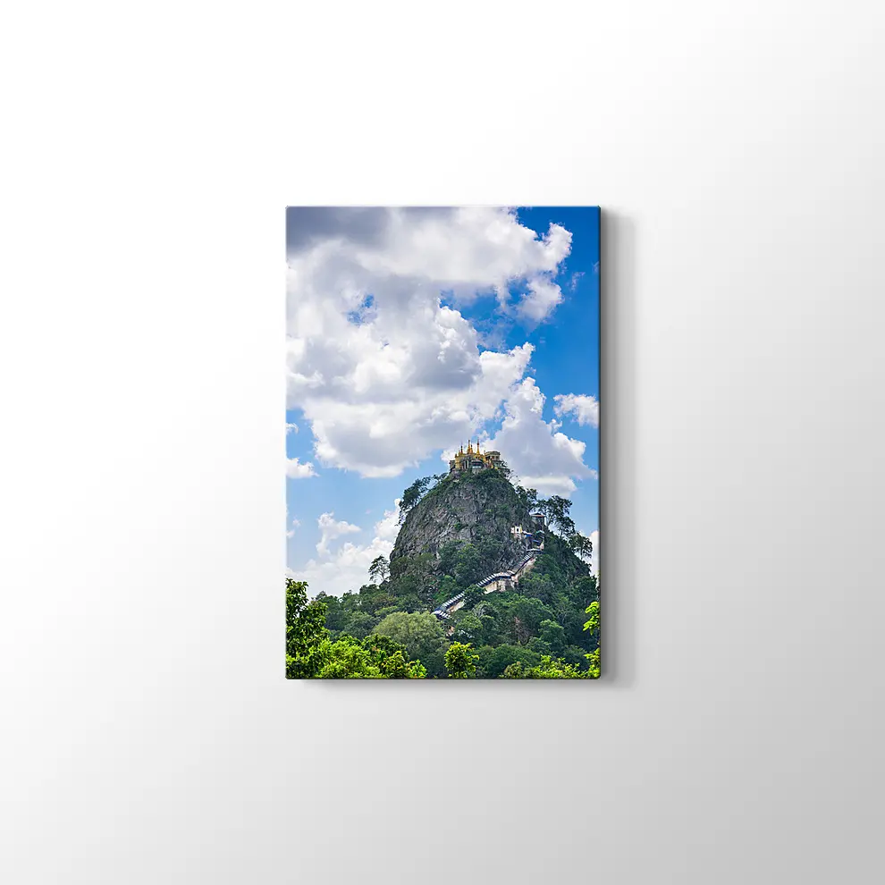 Myanmar Taung Kalat Manastırı Kanvas Tablo