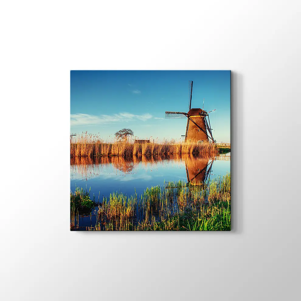 Hollanda Yel Değirmenleri Kanvas Tablo