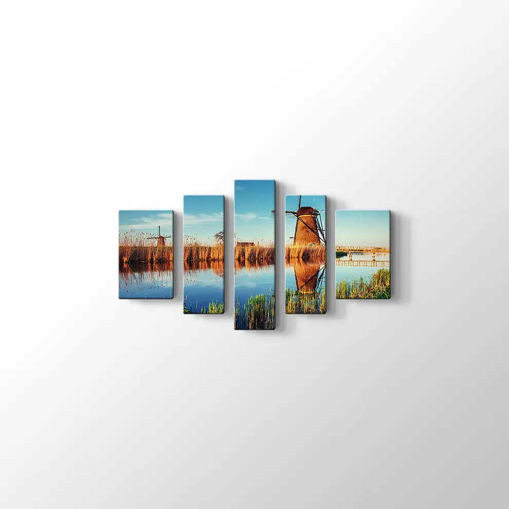 Hollanda Yel Değirmenleri Kanvas Tablo