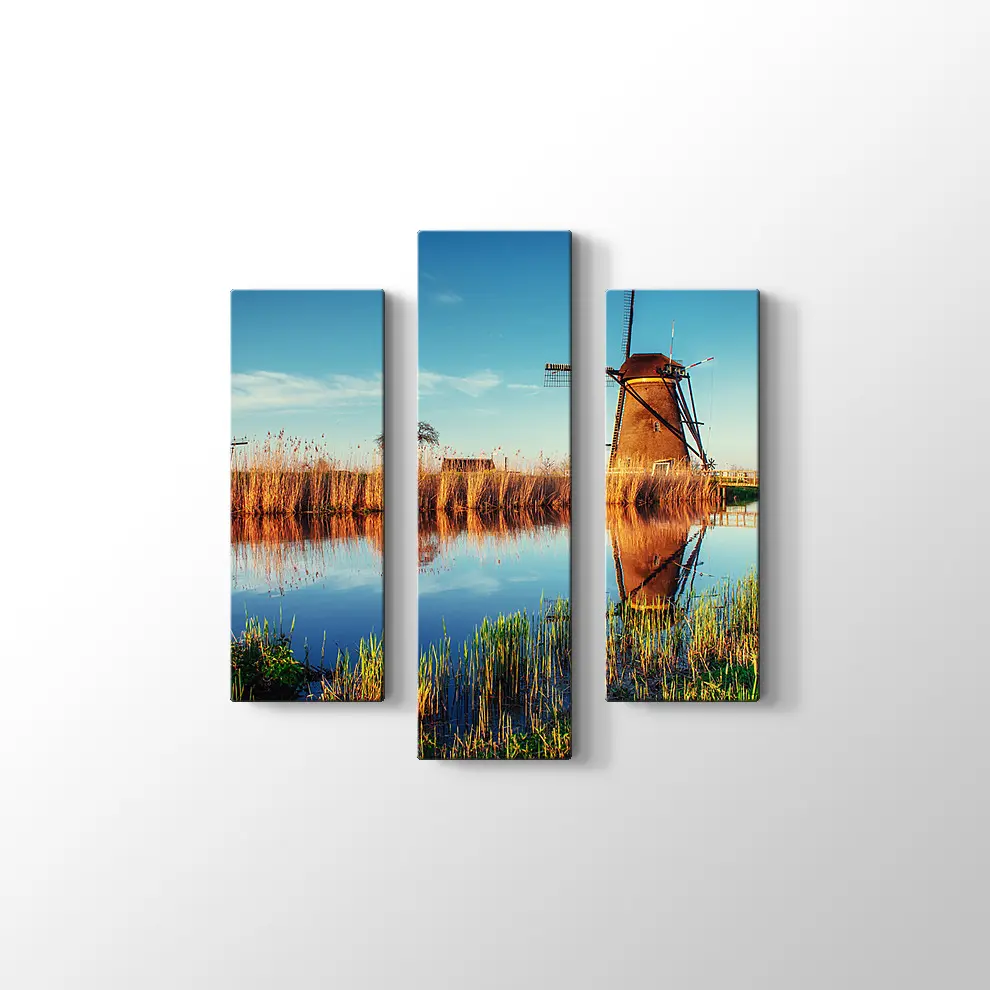 Hollanda Yel Değirmenleri Kanvas Tablo