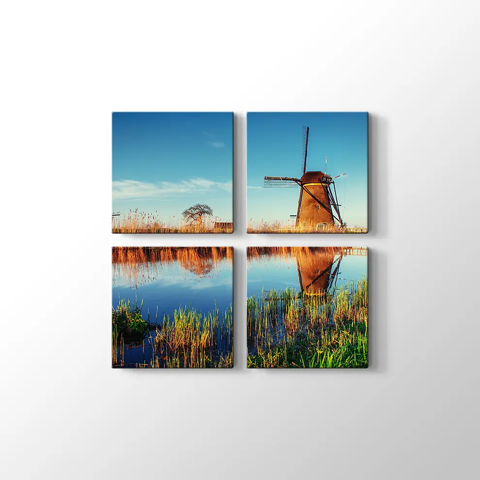 Hollanda Yel Değirmenleri Kanvas Tablo