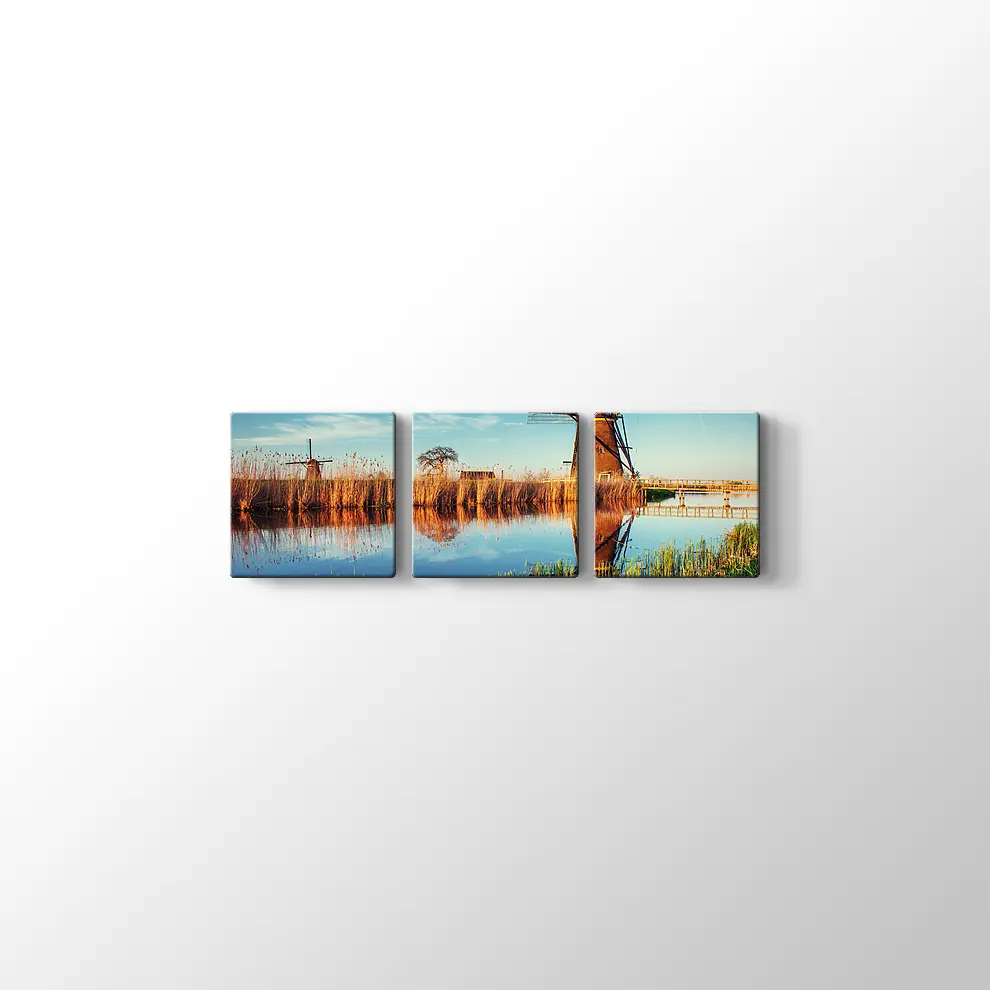 Hollanda Yel Değirmenleri Kanvas Tablo