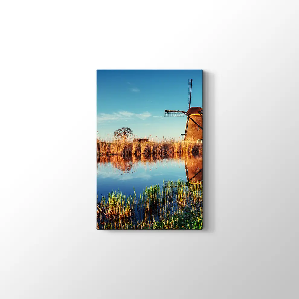 Hollanda Yel Değirmenleri Kanvas Tablo