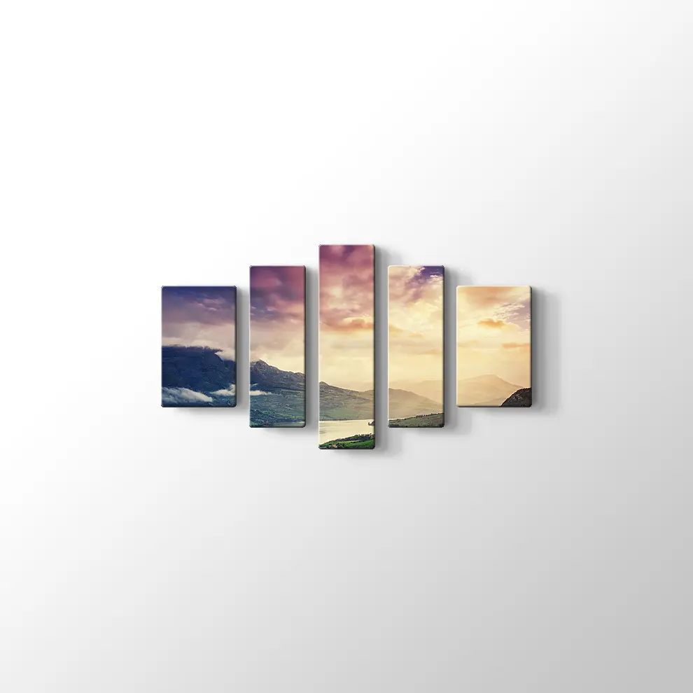 Alp Dağlarında Göl Kanvas Tablo