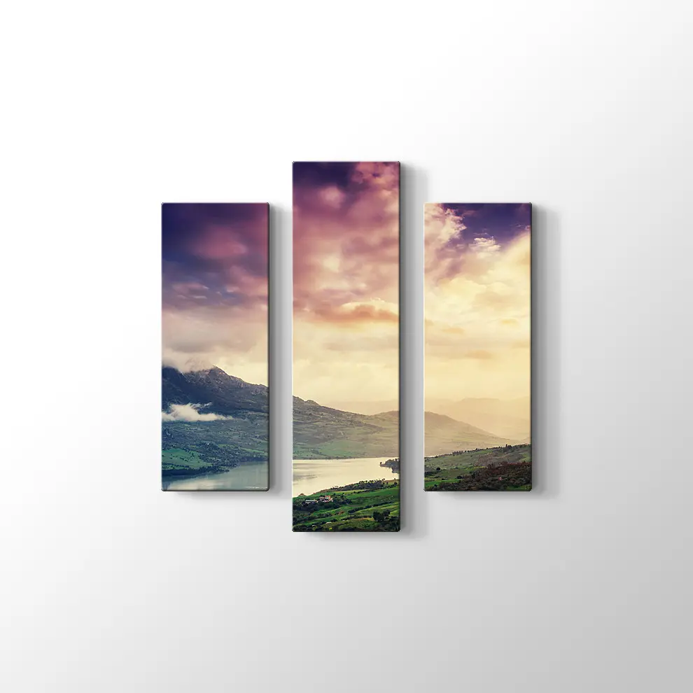 Alp Dağlarında Göl Kanvas Tablo