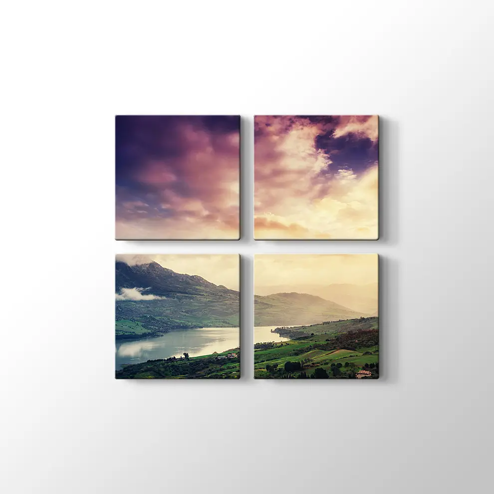 Alp Dağlarında Göl Kanvas Tablo