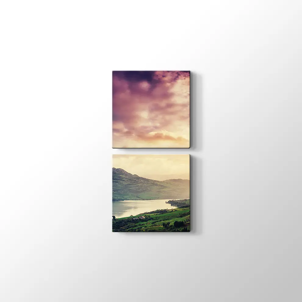 Alp Dağlarında Göl Kanvas Tablo