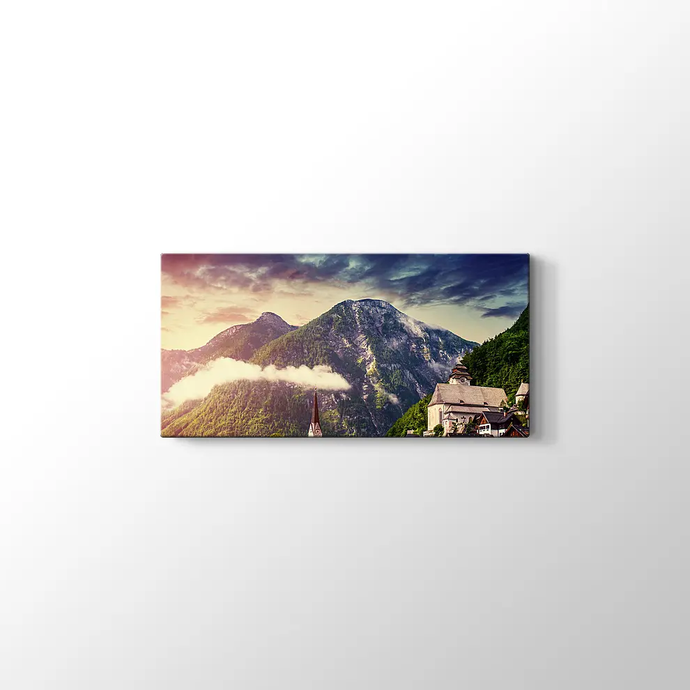 İtalya Sahil Viilası Kanvas Tablo