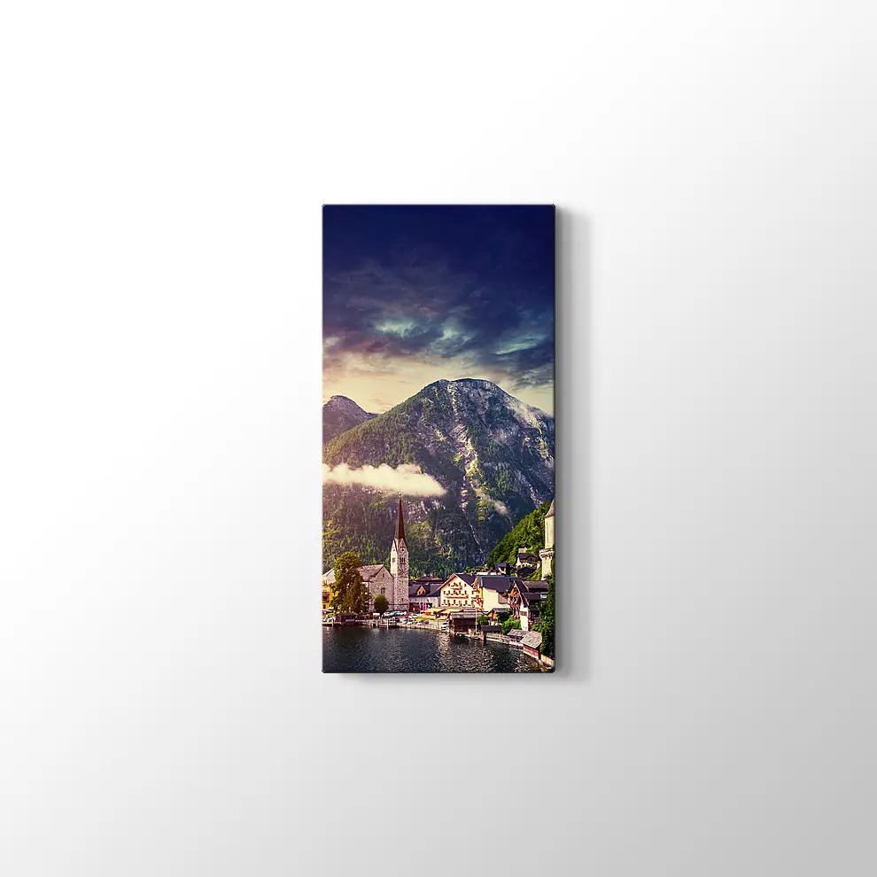 İtalya Sahil Viilası Kanvas Tablo