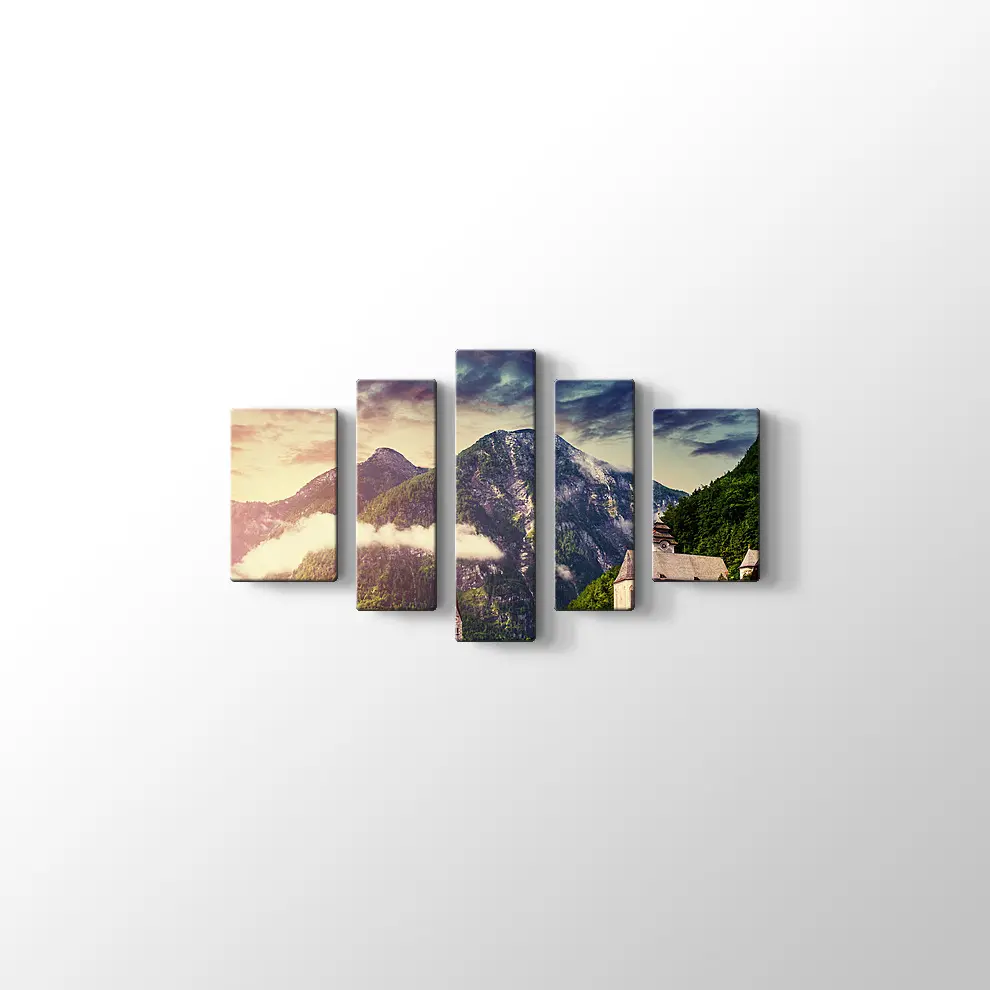 İtalya Sahil Viilası Kanvas Tablo