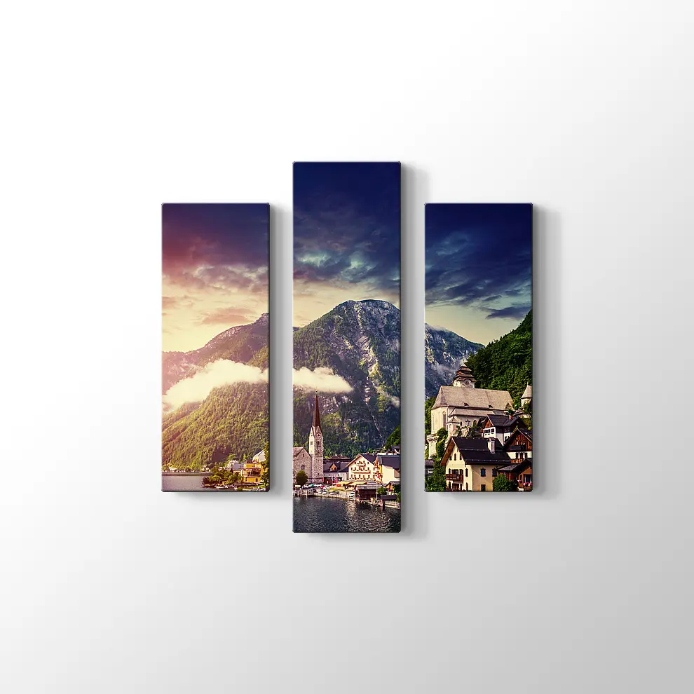 İtalya Sahil Viilası Kanvas Tablo