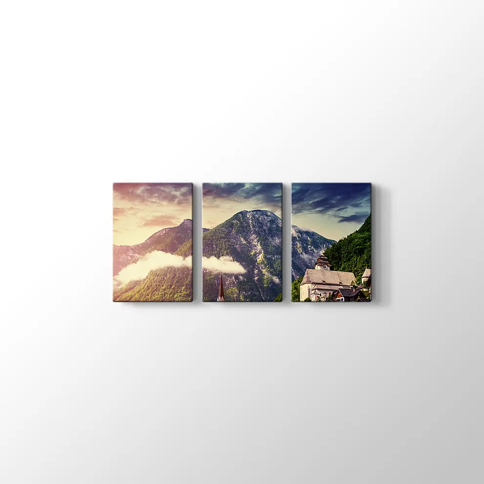 İtalya Sahil Viilası Kanvas Tablo