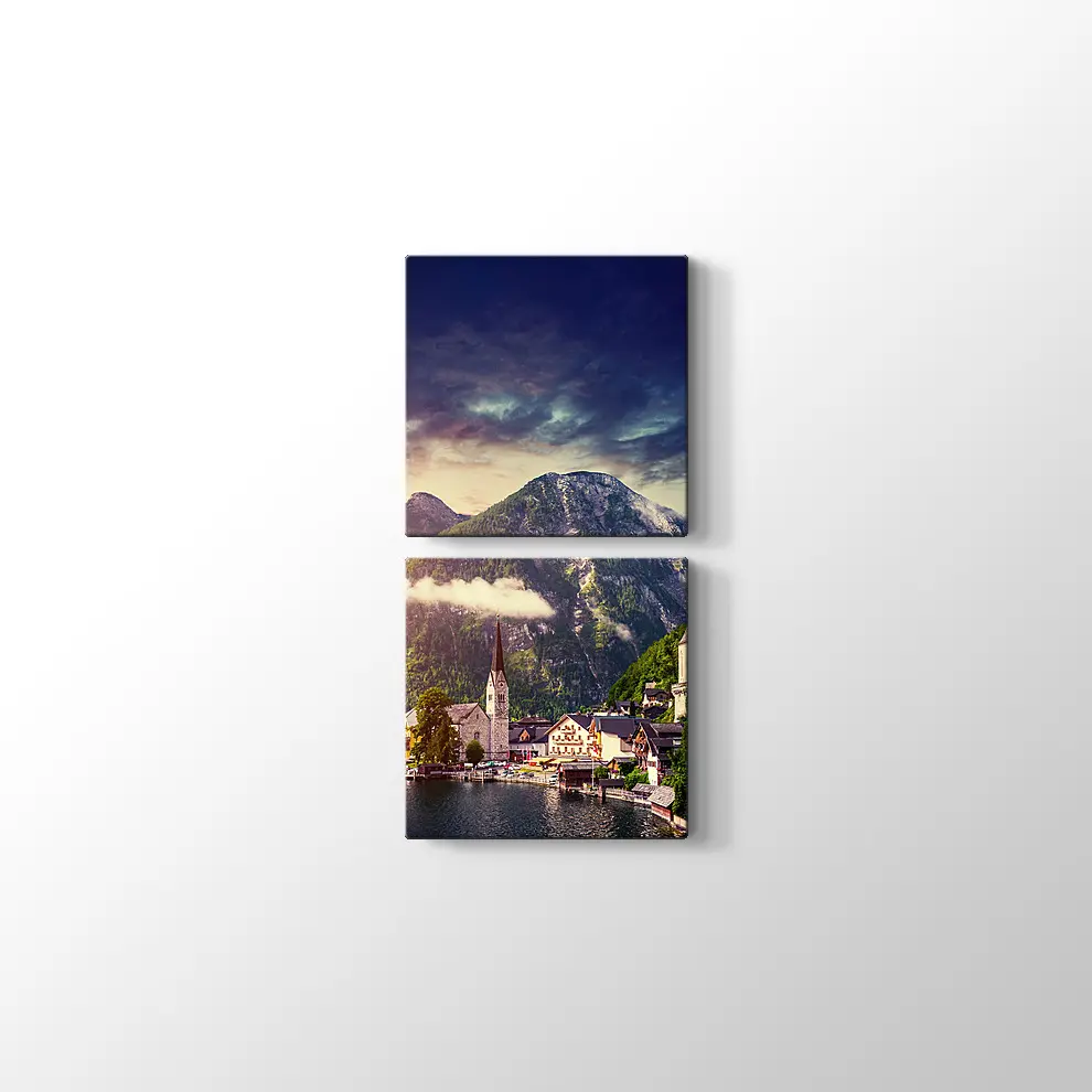 İtalya Sahil Viilası Kanvas Tablo