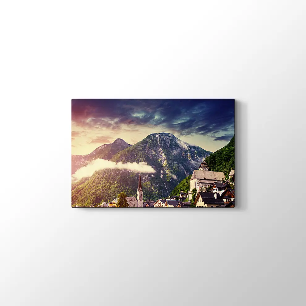 İtalya Sahil Viilası Kanvas Tablo