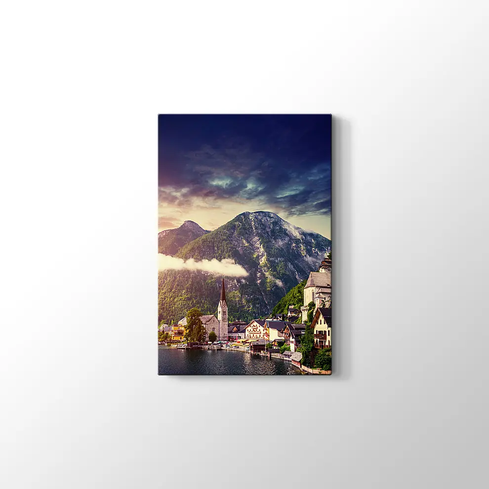 İtalya Sahil Viilası Kanvas Tablo