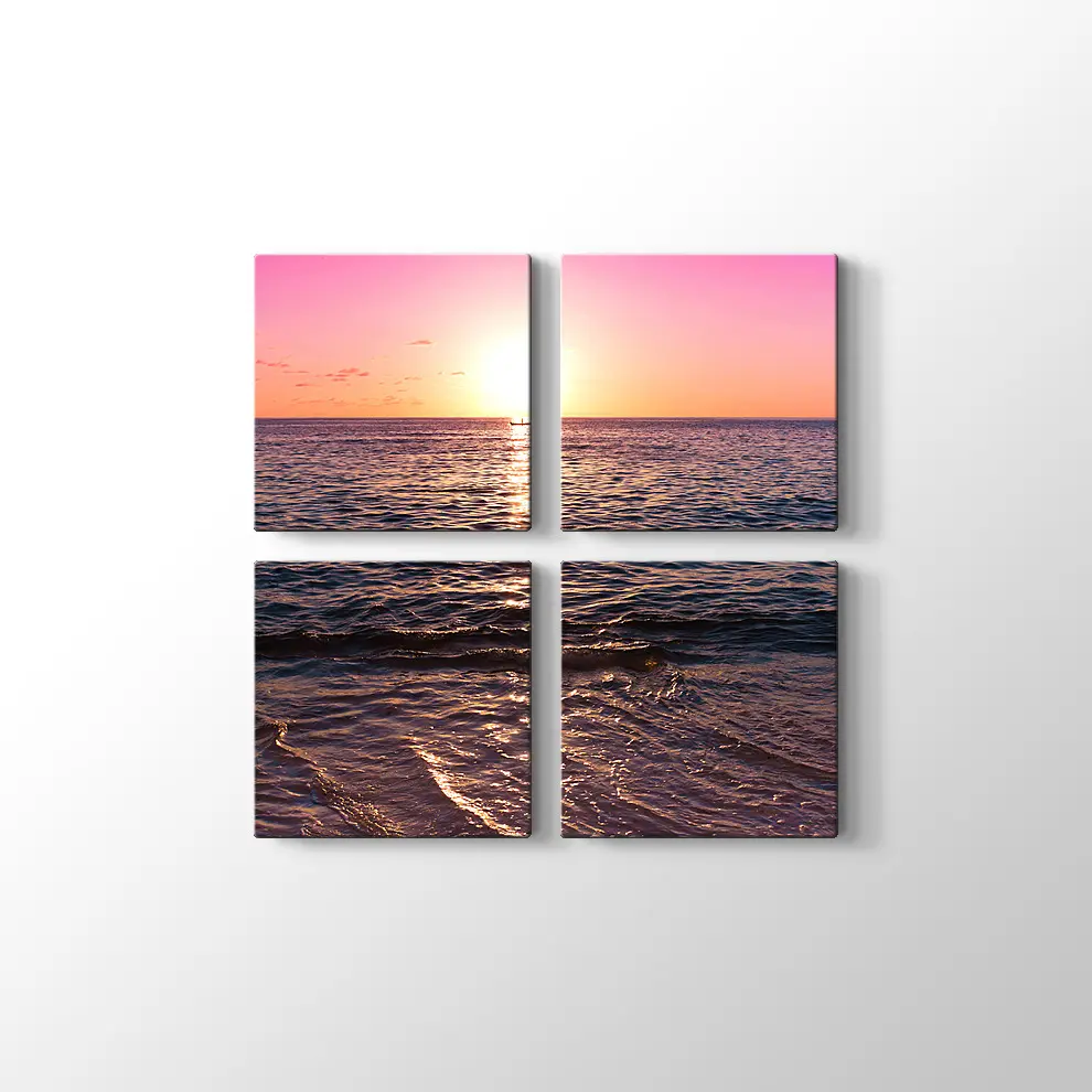 Deniz ve Günbatımı Kanvas Tablo